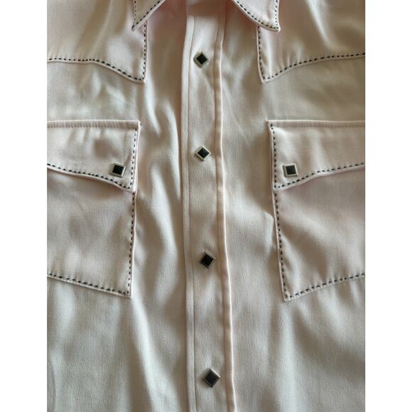Vtg Roper Western Pearl Snap Shirt Men's Size Medium Pastel Pink Cowboy Wear - Picture 3 of 10